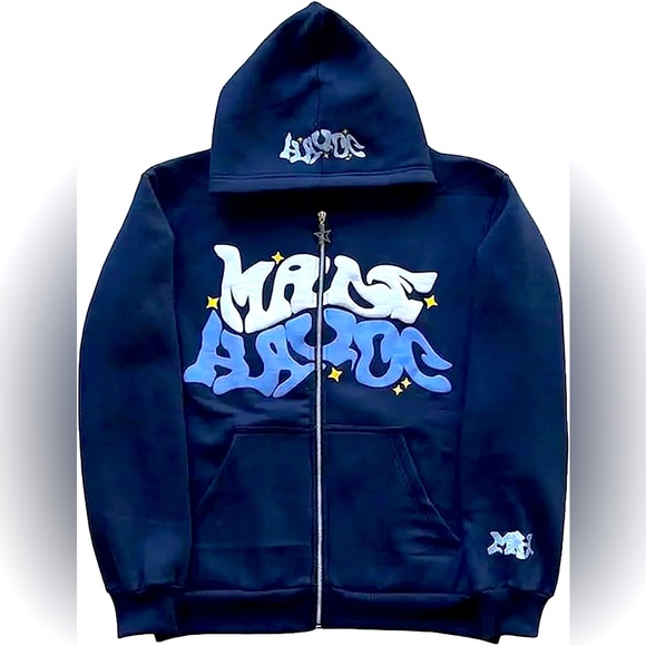 Geographic Zip-Up Hoodie Brand New - Picture 1 of 5